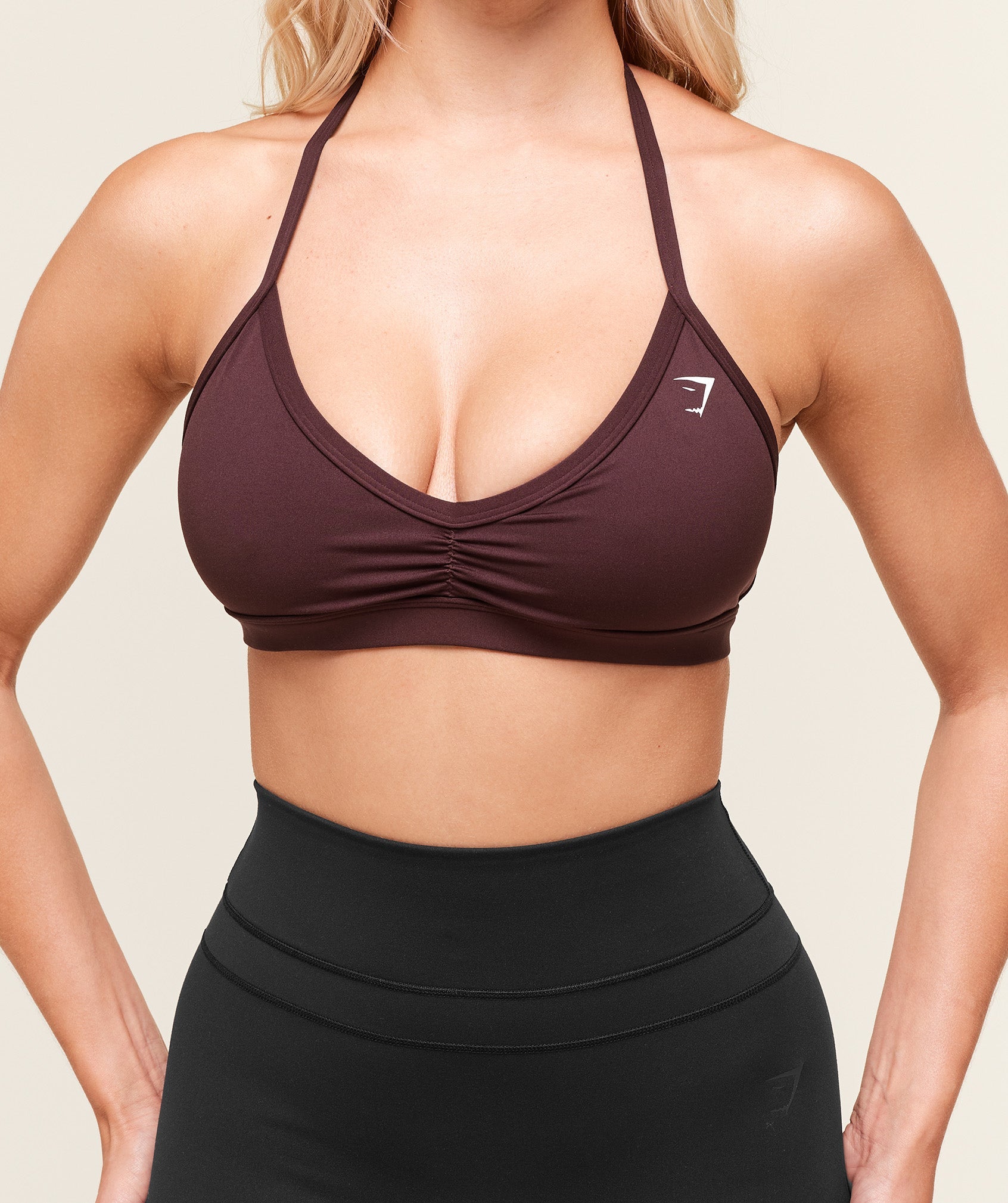 Light Support Minimal Halterneck Bra Cherry Purple