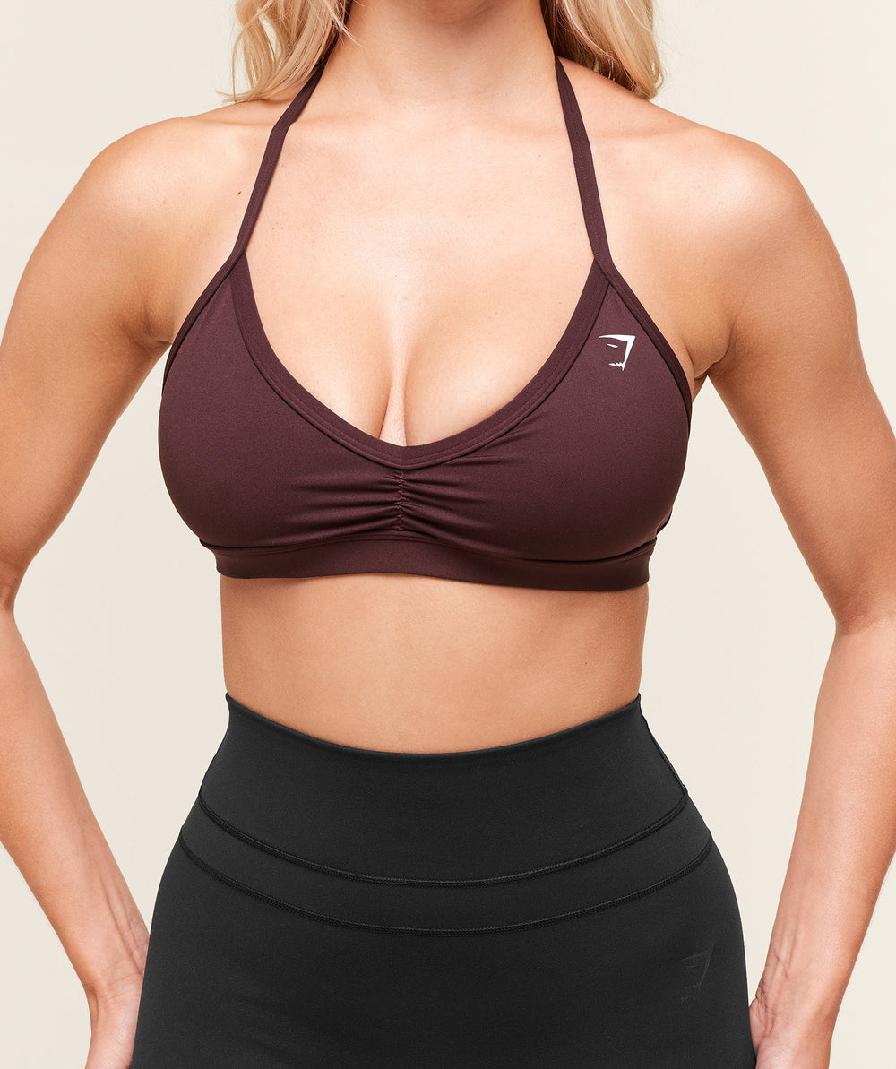 Light Support Minimal Halterneck Bra Cherry Purple