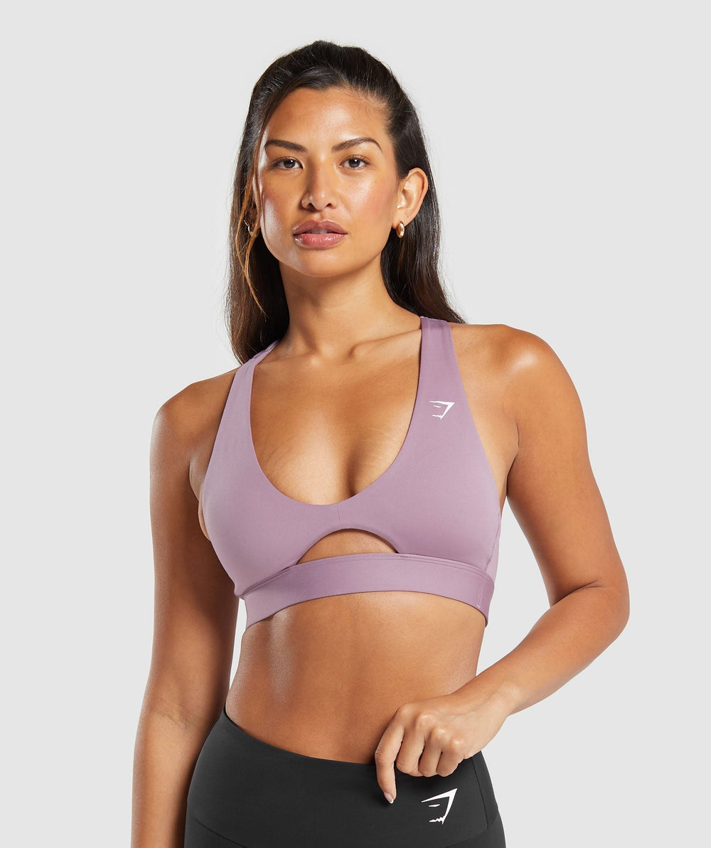 Peek A Boo Sports Bra Soft Purple