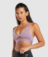 Peek A Boo Sports Bra Soft Purple