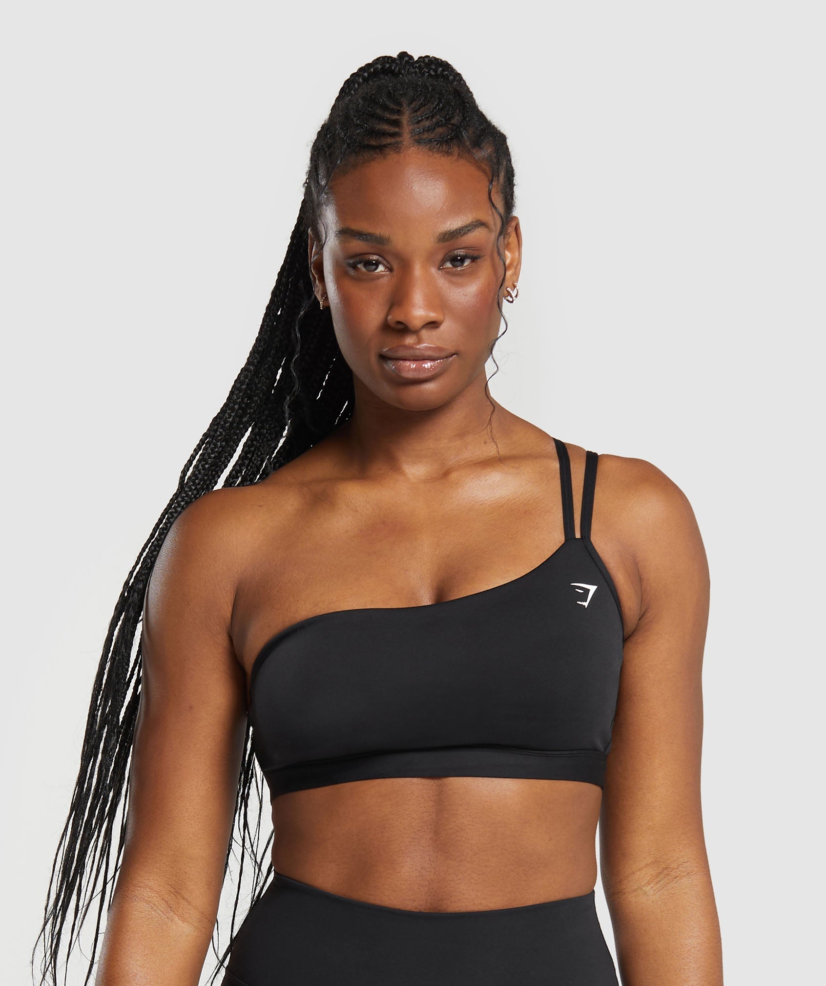 One Shoulder Sports Bra Black