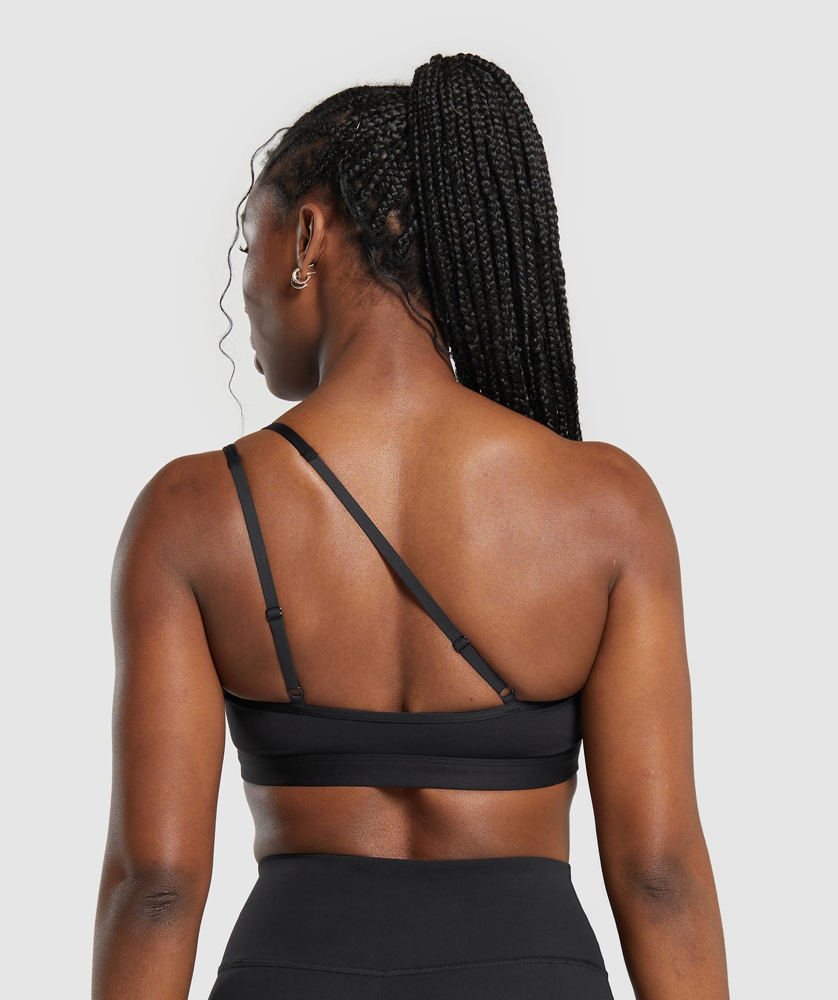 One Shoulder Sports Bra Black