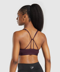 Ruched Strappy Sports Bra Depth Purple