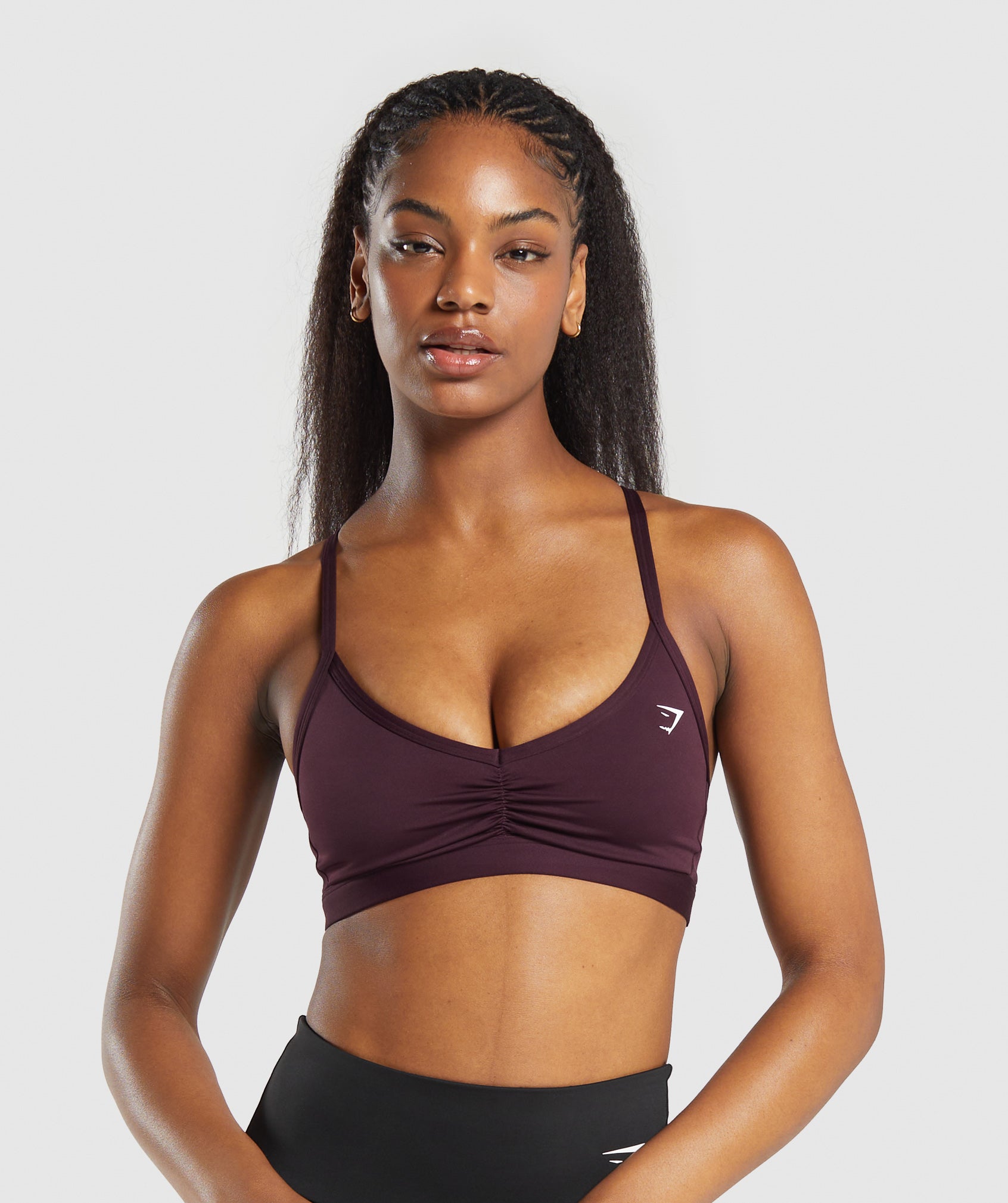 Ruched Strappy Sports Bra Depth Purple