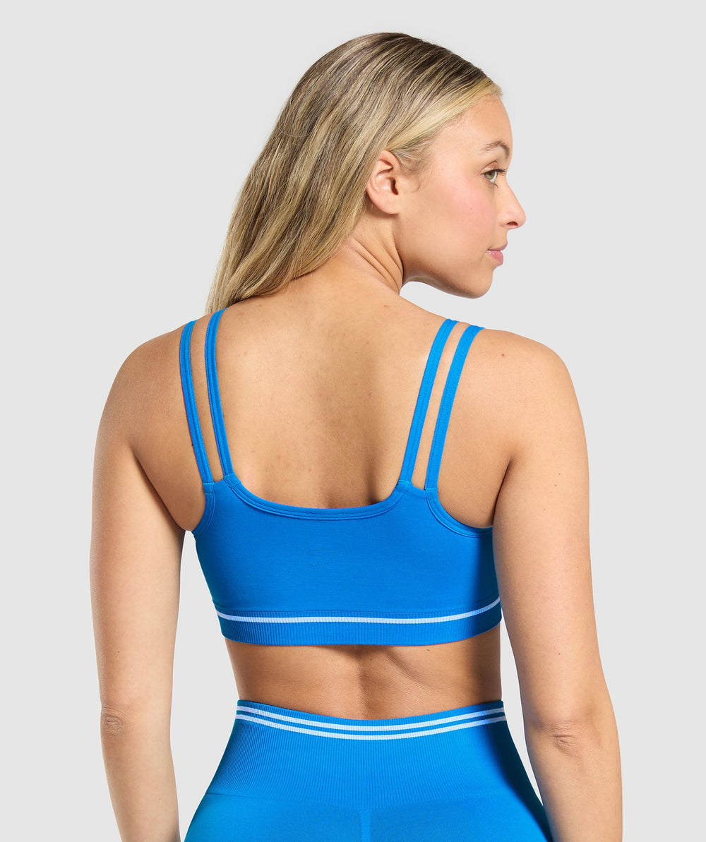 Contrast Seamless Sports Bra Barbell Blue