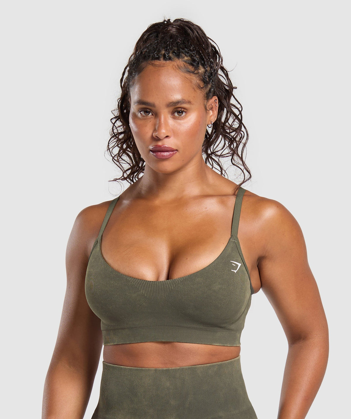 Gains Seamless Washed Sports Bra Strength Green