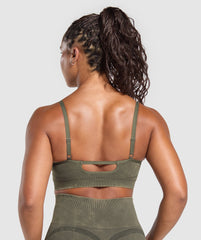 Gains Seamless Washed Sports Bra Strength Green