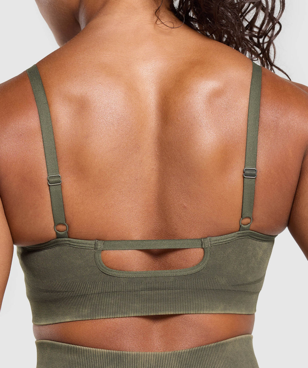 Gains Seamless Washed Sports Bra Strength Green