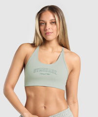 Campus Classics Graphic Sports Bra Stone Grey