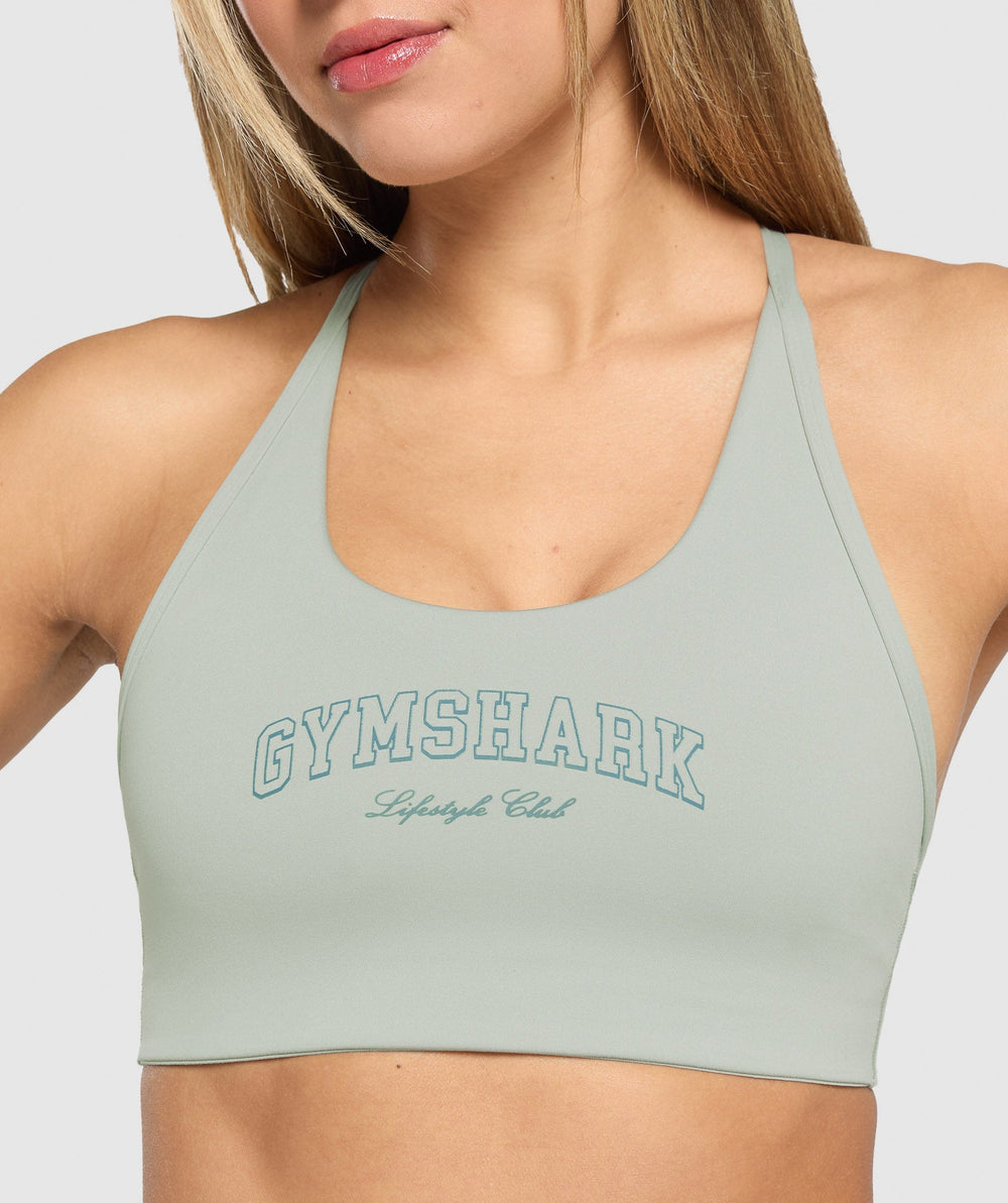 Campus Classics Graphic Sports Bra Stone Grey