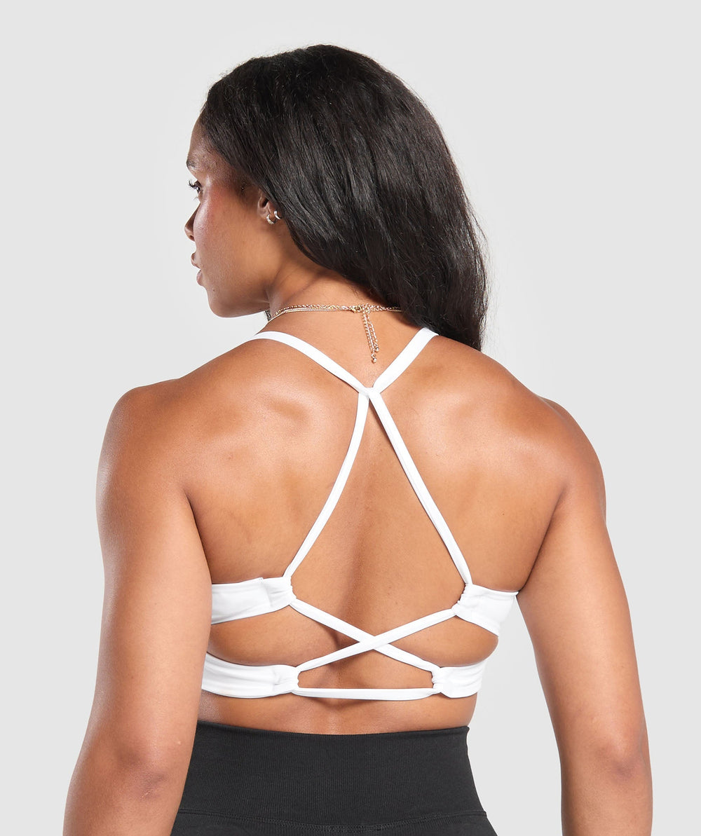 Cross Back Bra White