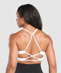 Cross Back Bra White