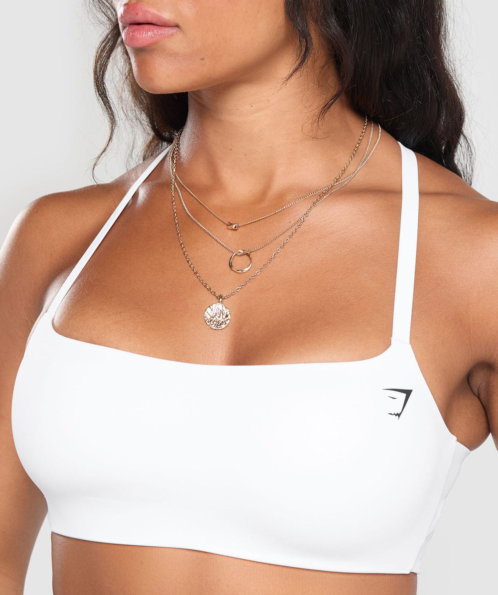 Cross Back Bra White