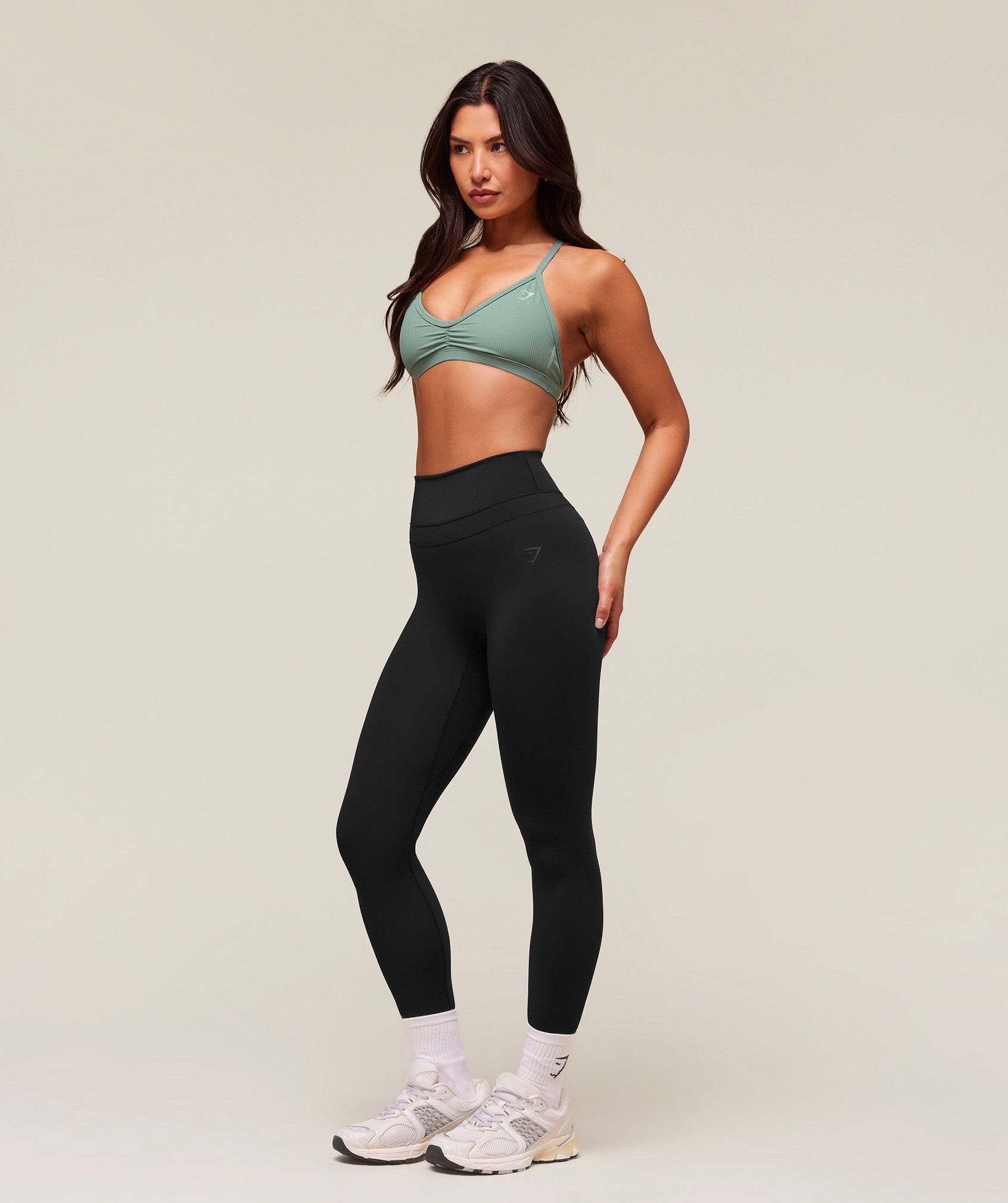 Ribbed Minimal Sports Bra Celeste Blue