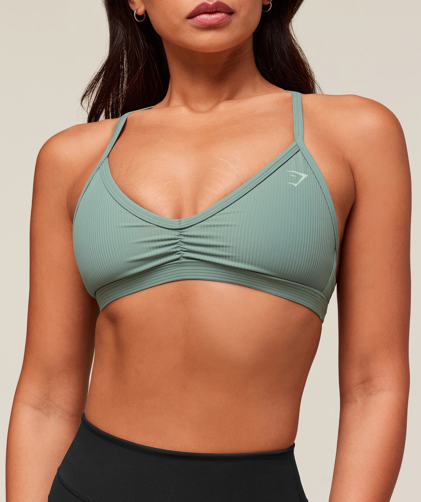 Ribbed Minimal Sports Bra Celeste Blue