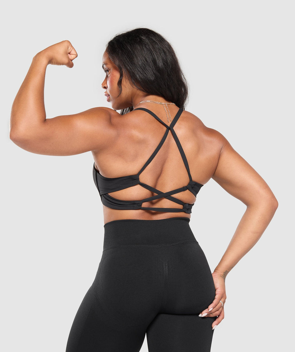 Cross Back Bra Black