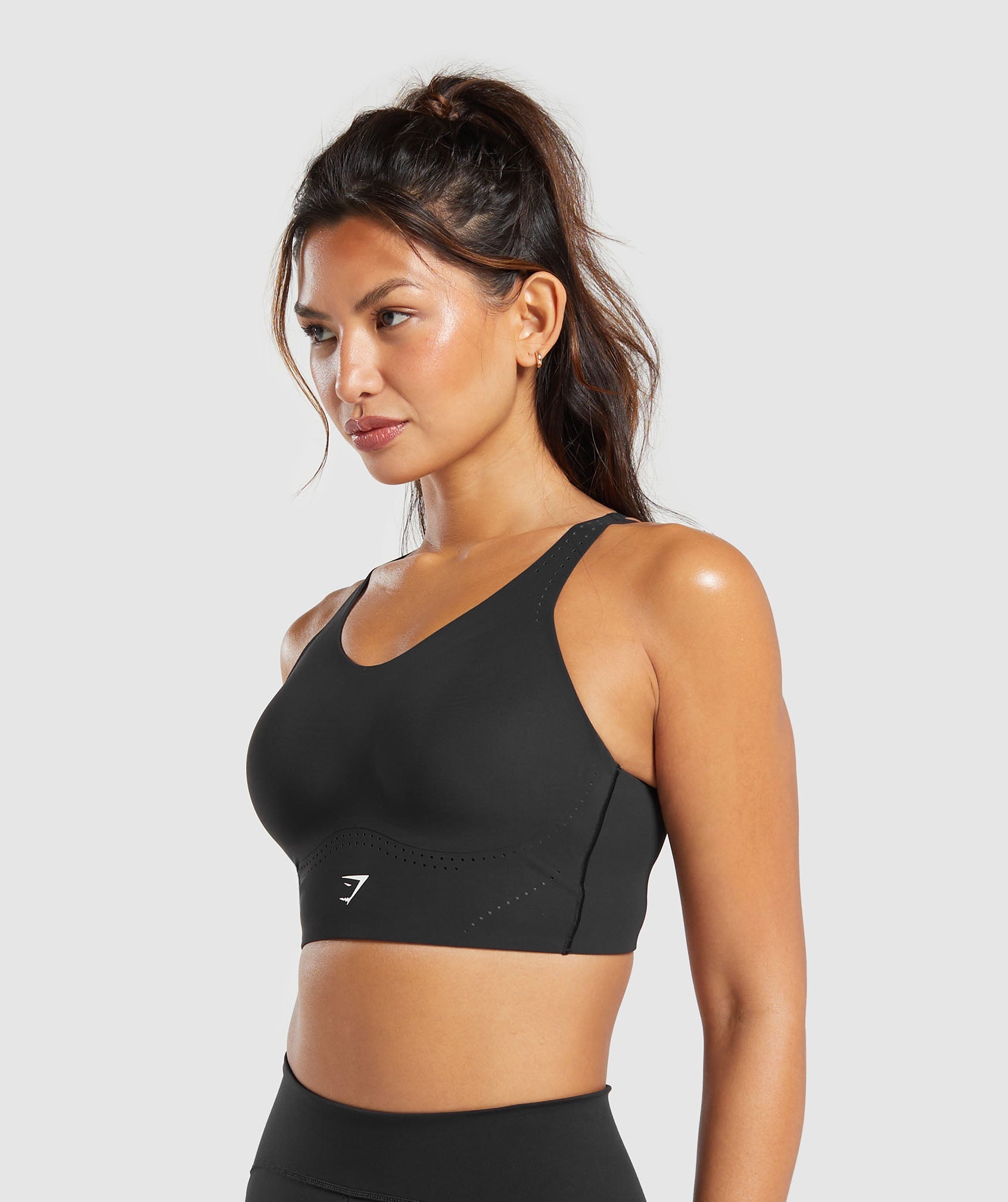 Longline Crossback Sports Bra Black