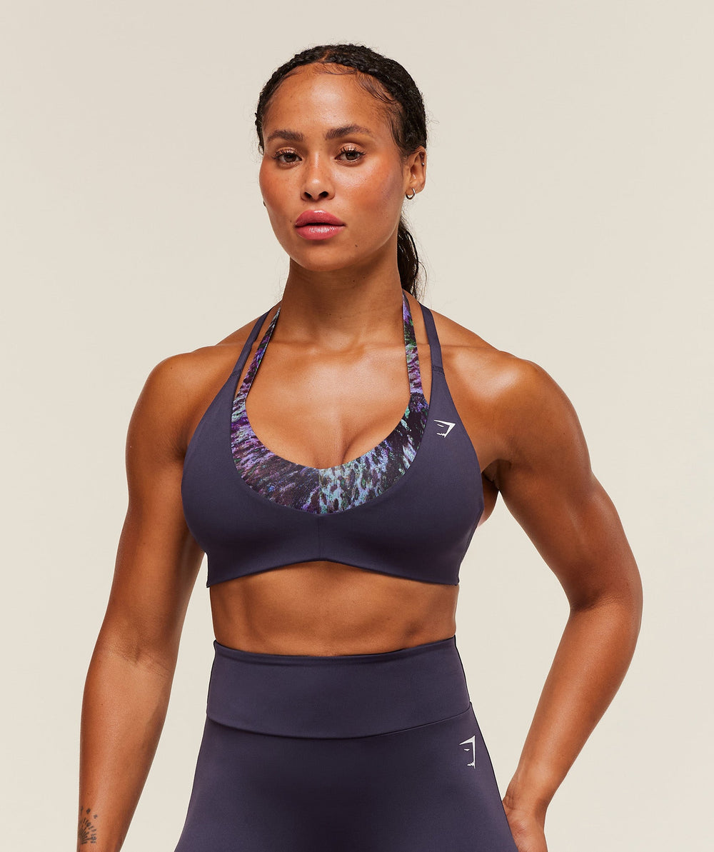 Reps T Back Sports Bra Midnight Purple/Morning Blue