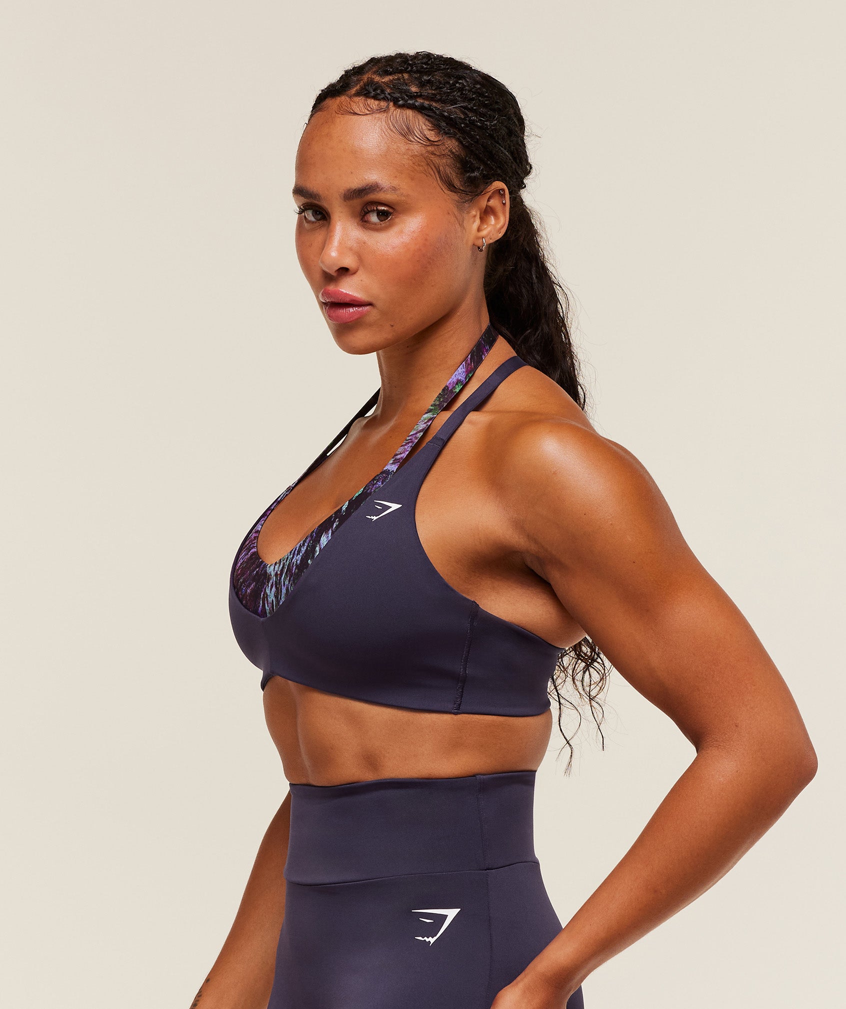 Reps T Back Sports Bra Midnight Purple/Morning Blue
