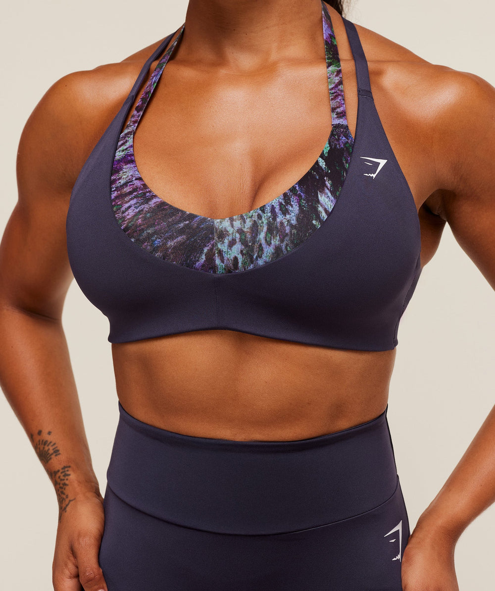 Reps T Back Sports Bra Midnight Purple/Morning Blue
