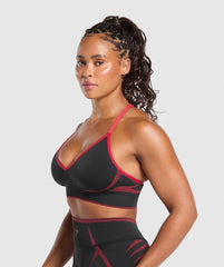 Apex Lift  Seamless Sports Bra Black/Carmine Red