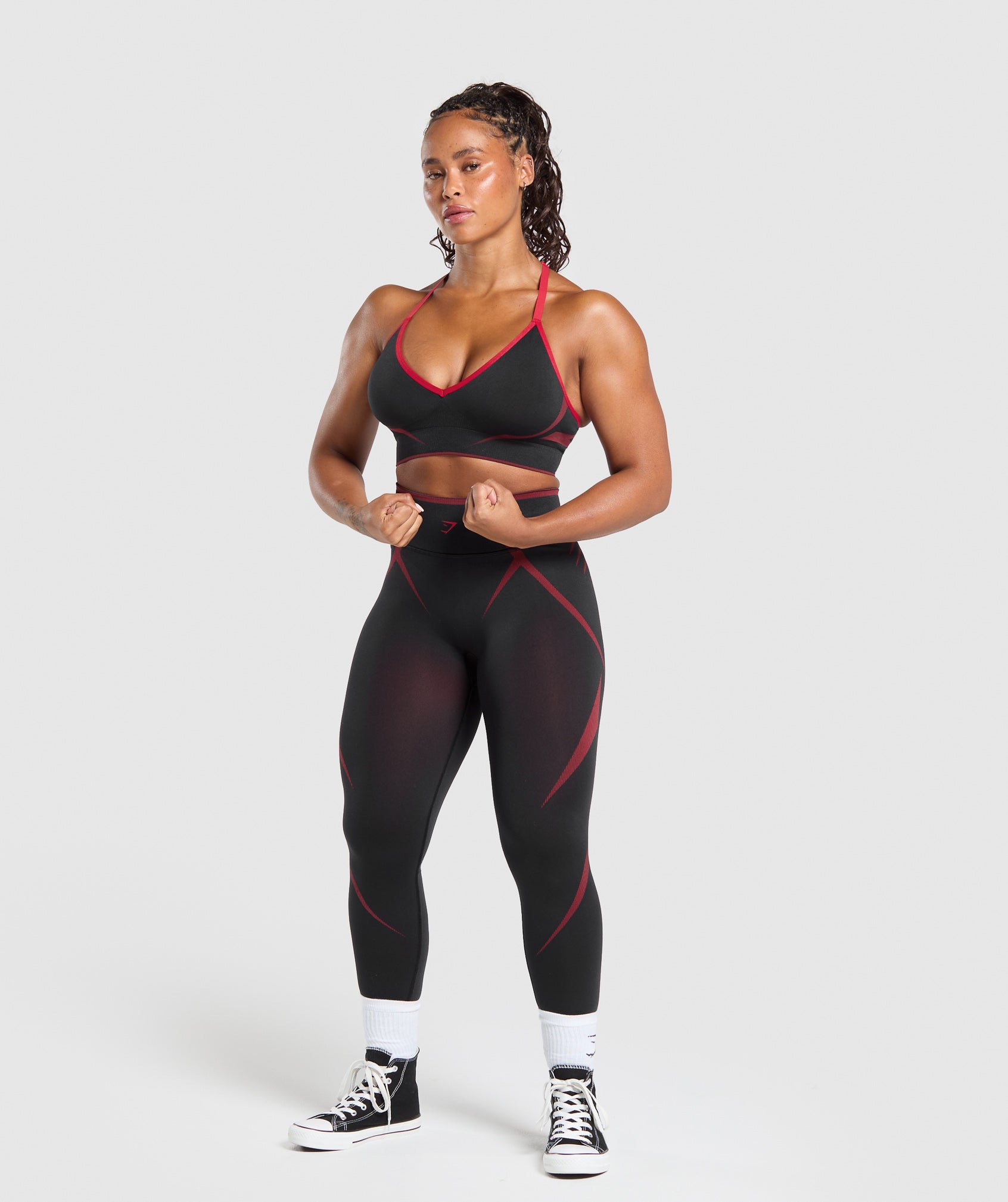 Apex Lift  Seamless Sports Bra Black/Carmine Red
