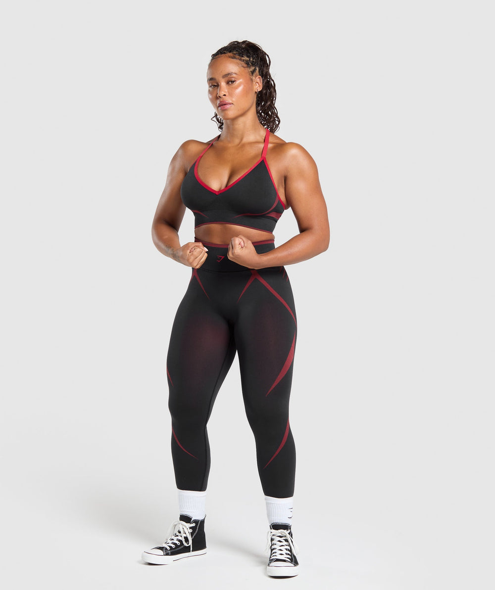 Apex Lift  Seamless Sports Bra Black/Carmine Red