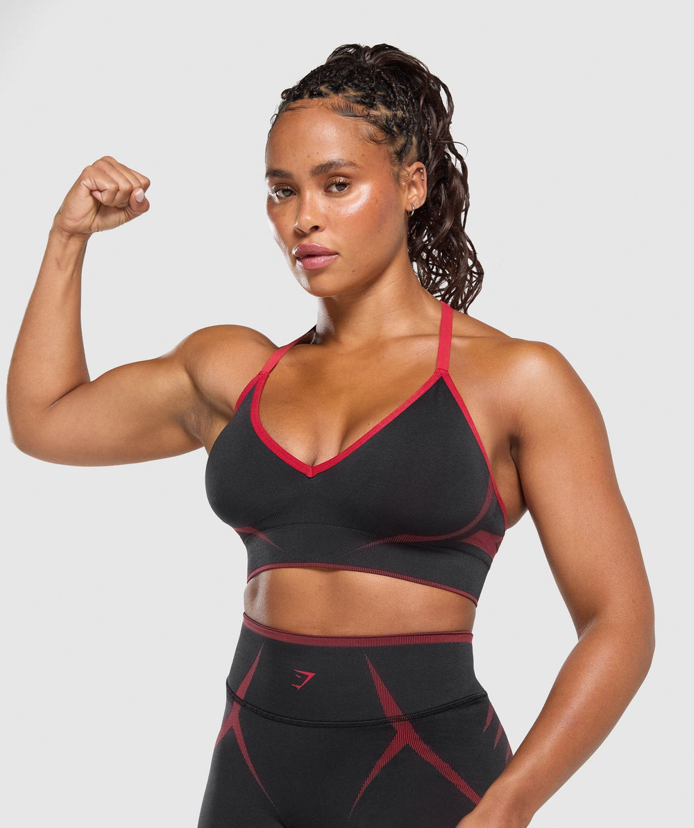 Apex Lift  Seamless Sports Bra Black/Carmine Red