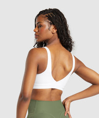 Ribbed Sports Bra White