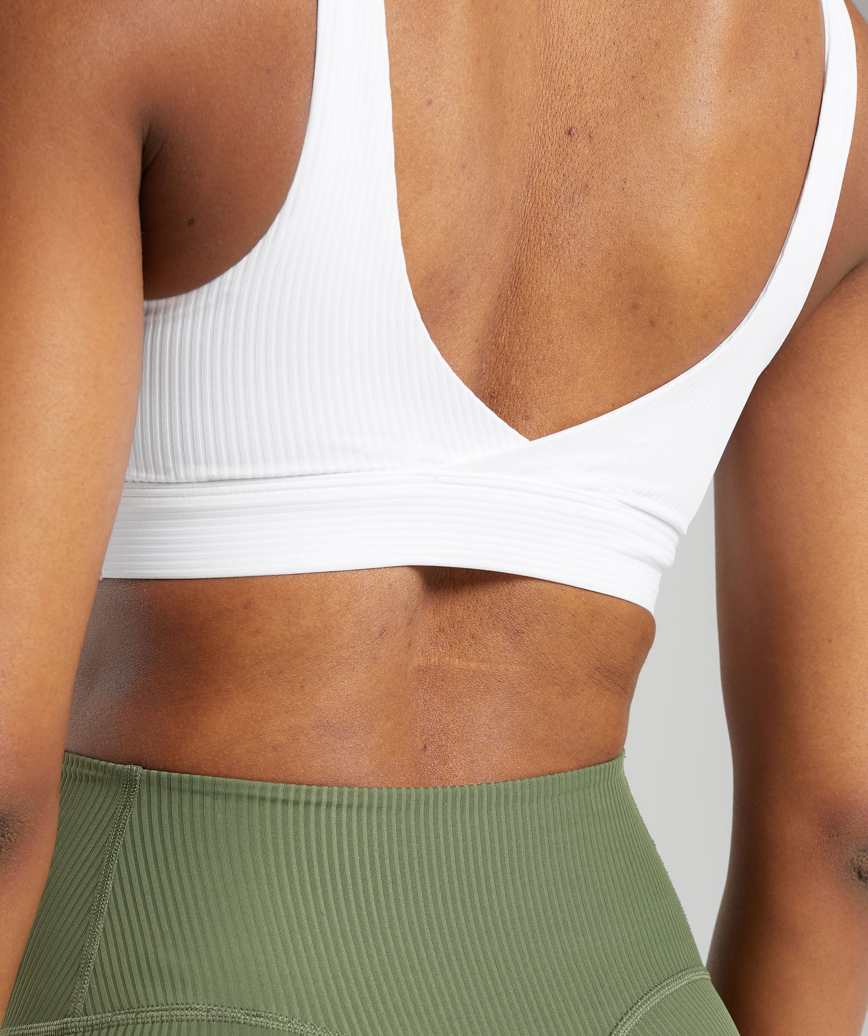 Ribbed Sports Bra White