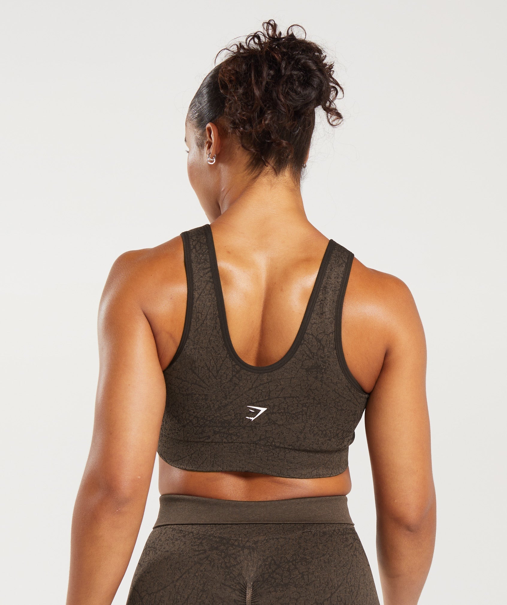 Adapt Pattern Seamless Longline Bra Woodland Brown/Soul Brown