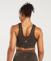 Adapt Pattern Seamless Longline Bra Woodland Brown/Soul Brown