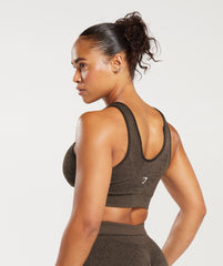 Adapt Pattern Seamless Longline Bra Woodland Brown/Soul Brown