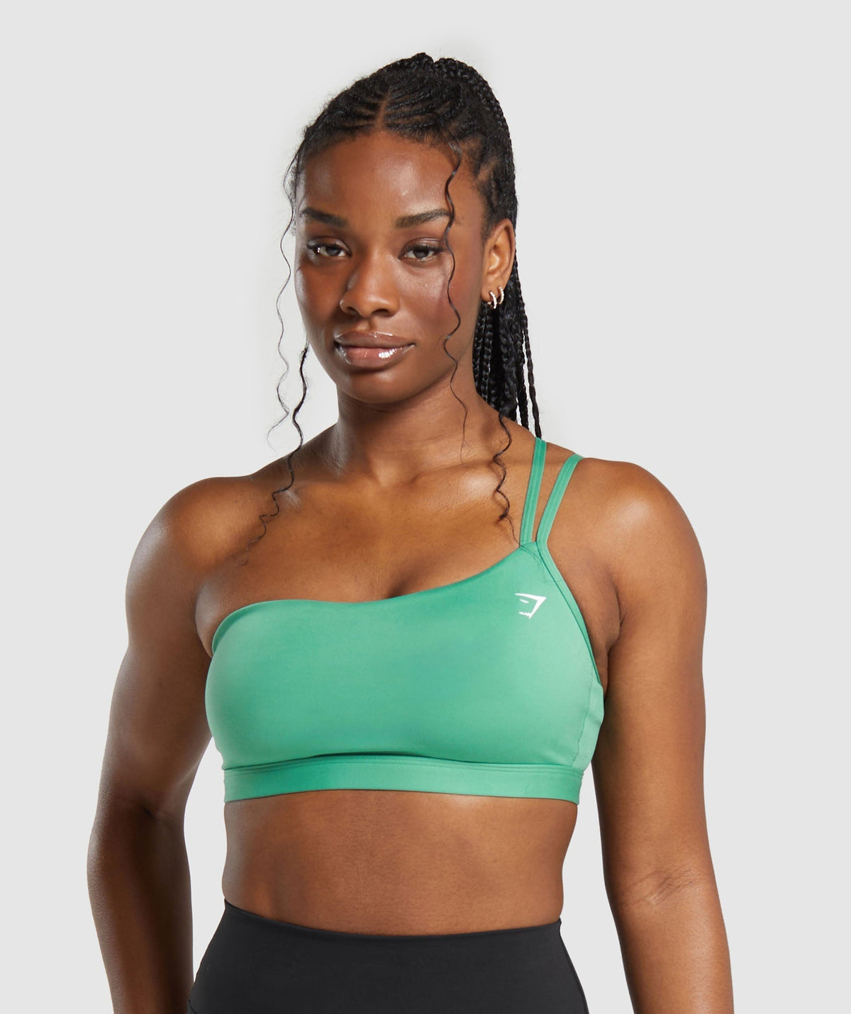 One Shoulder Sports Bra Lagoon Green