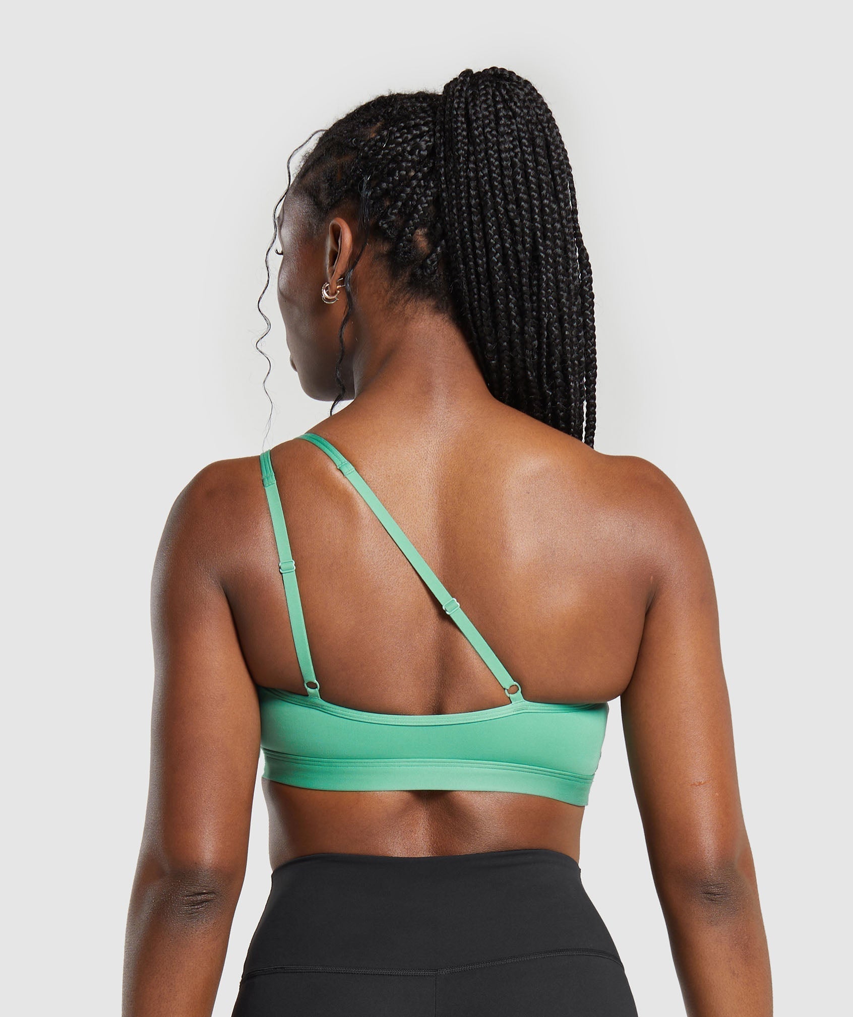 One Shoulder Sports Bra Lagoon Green