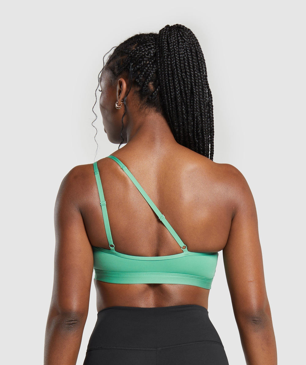 One Shoulder Sports Bra Lagoon Green