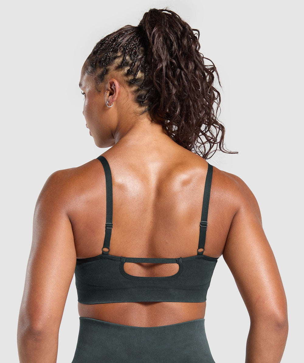 Gains Seamless Washed Sports Bra Black