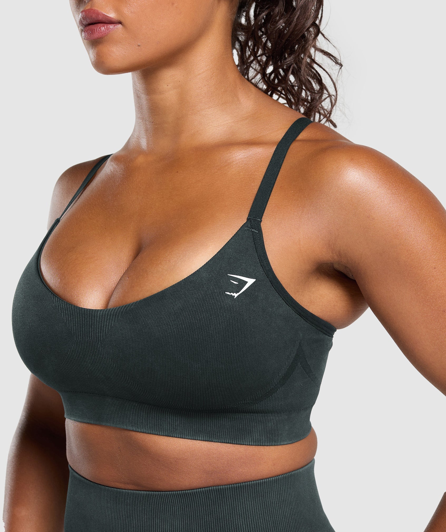 Gains Seamless Washed Sports Bra Black