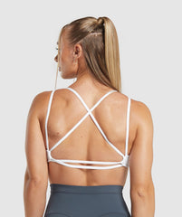 Back Gains Sports Bra White