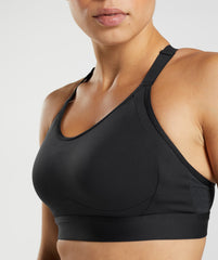 Cut Out Back High Support Sports Bra, B/C-E/F Black