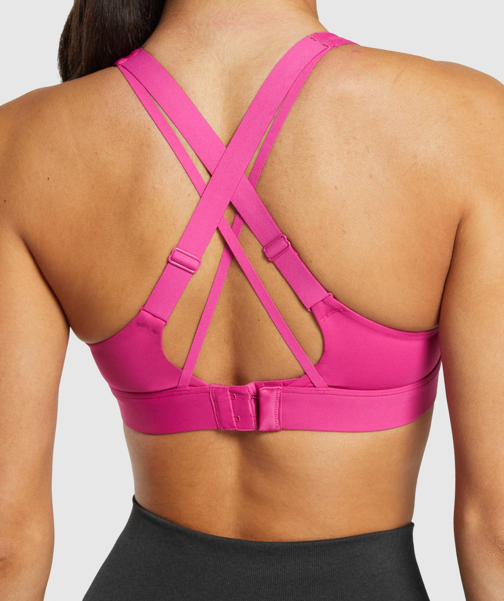 Strappy Back Medium Support Sports Bra Winning Pink