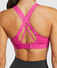 Strappy Back Medium Support Sports Bra Winning Pink
