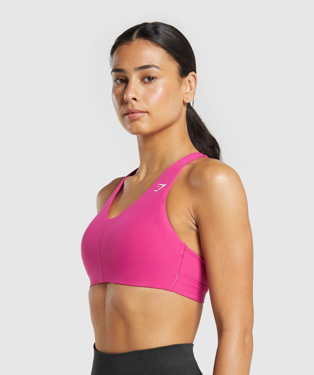 Strappy Back Medium Support Sports Bra Winning Pink