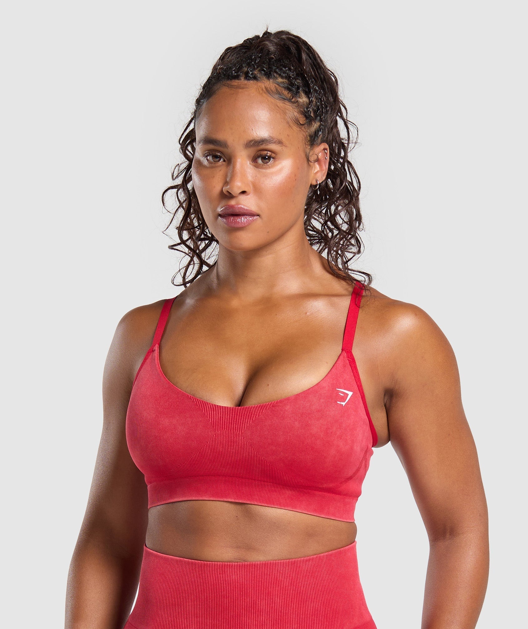 Gains Seamless Washed Sports Bra Carmine Red