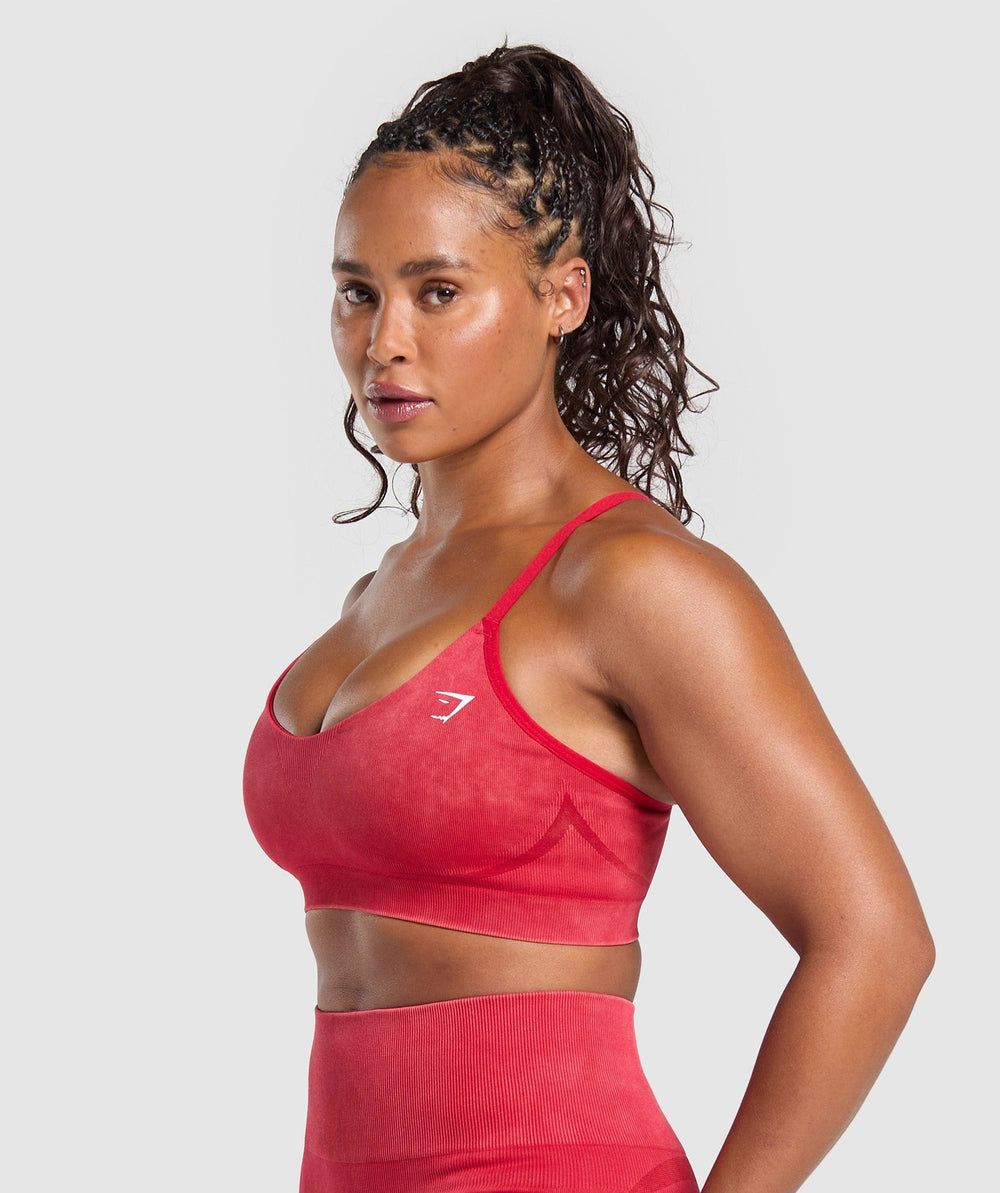 Gains Seamless Washed Sports Bra Carmine Red