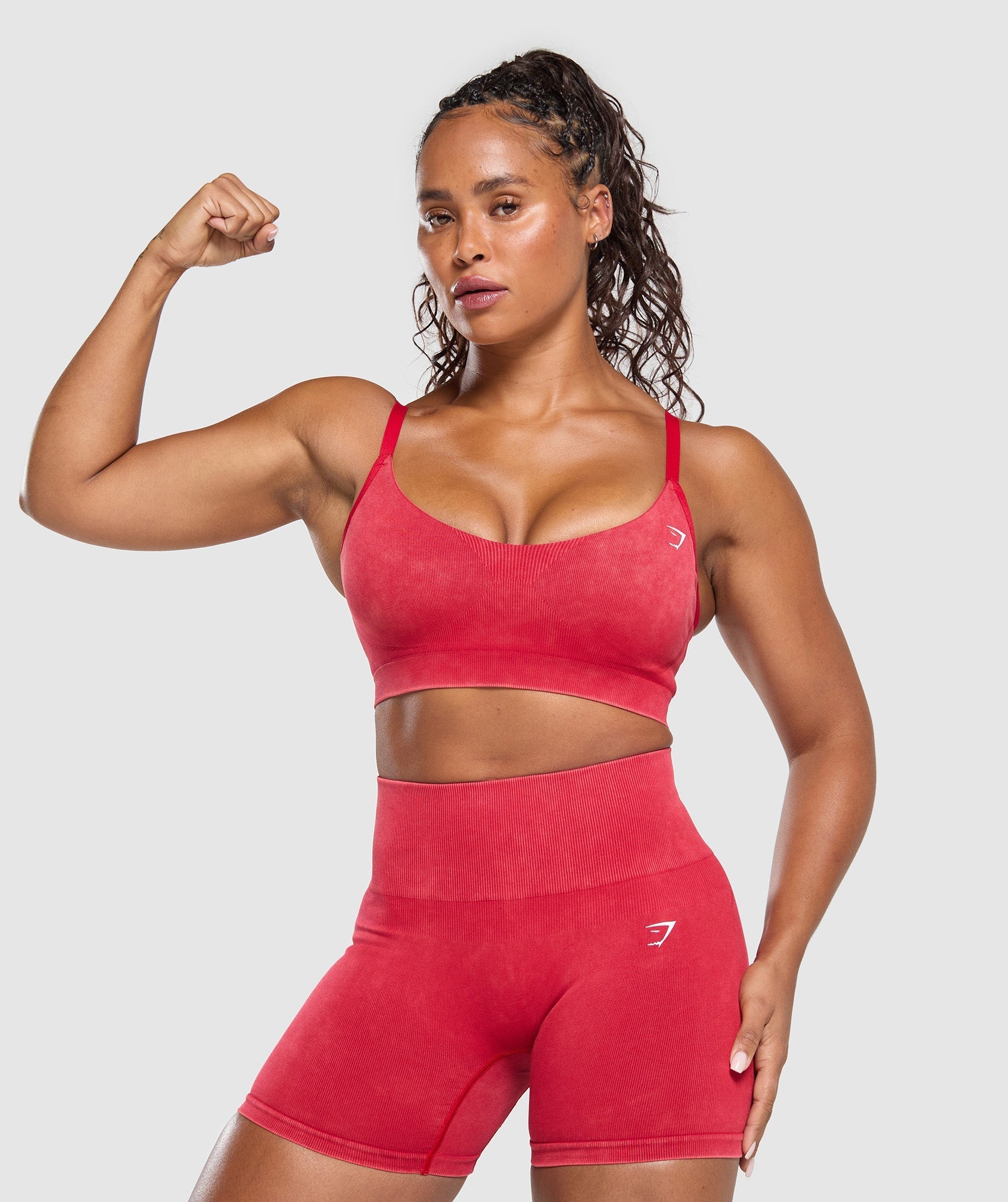 Gains Seamless Washed Sports Bra Carmine Red