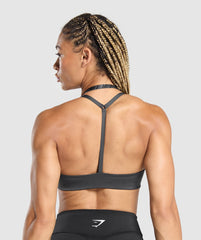 Power x T Back Sports Bra Asphalt Grey/Onyx Grey