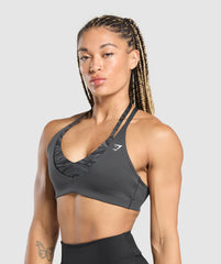 Power x T Back Sports Bra Asphalt Grey/Onyx Grey