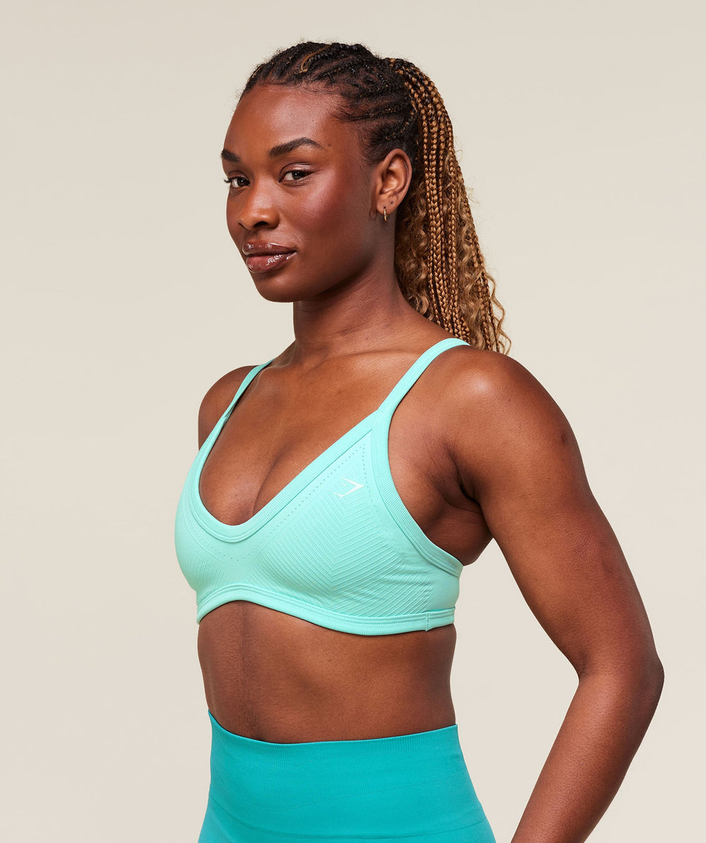 Energised Seamless Sports Bra Pop Turquoise