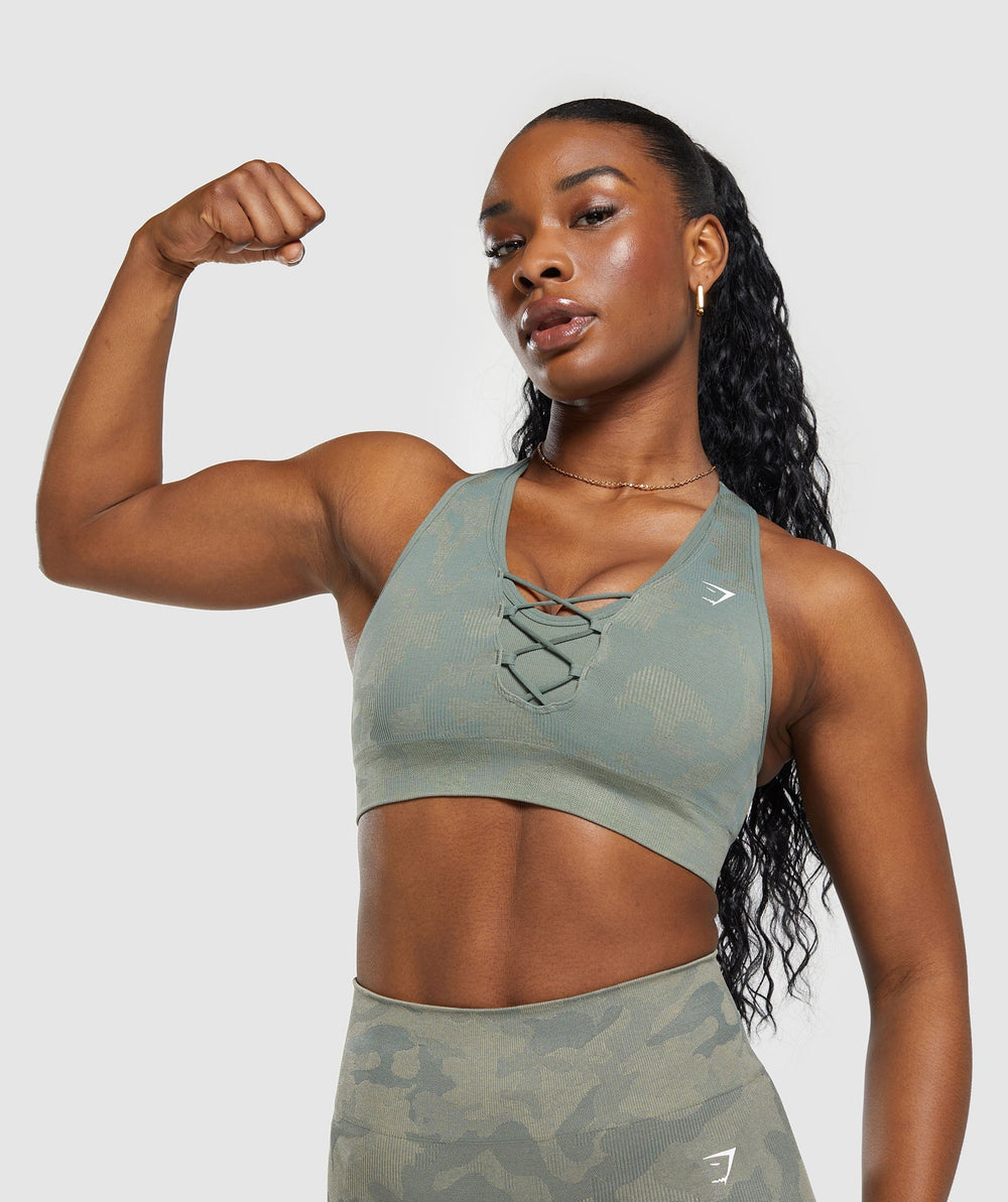 Adapt Camo Seamless Sports Bra Unit Green/Chalk Green
